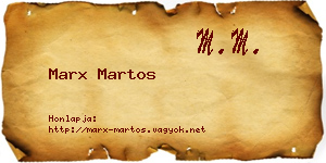Marx Martos névjegykártya